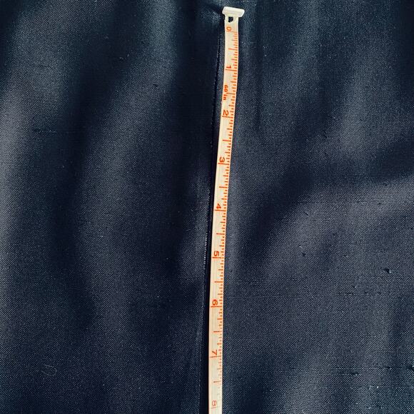 Vintage YSL Yves Saint Laurent Textured Raw Silk Midi Skirt Blue FR 42 US 8 READ - Picture 7 of 9